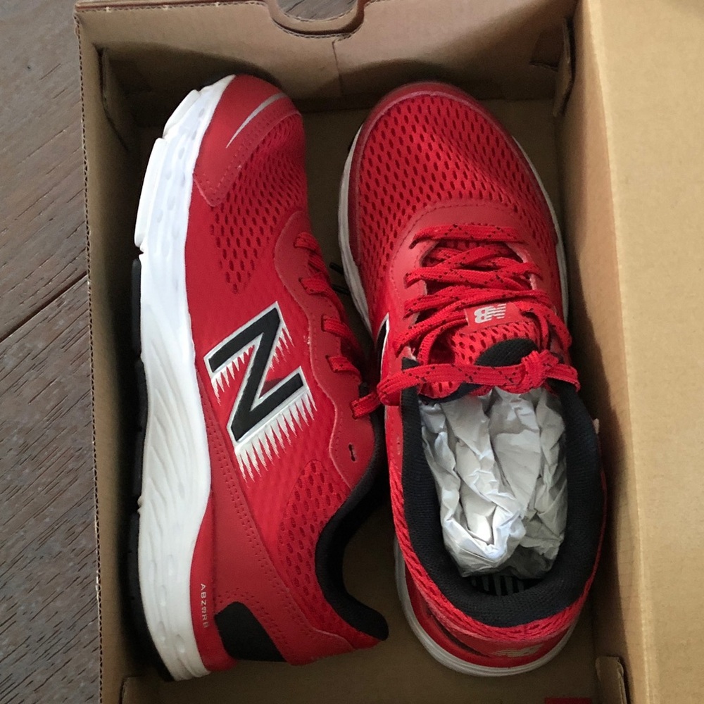 New Balance Red and White Running Shoes